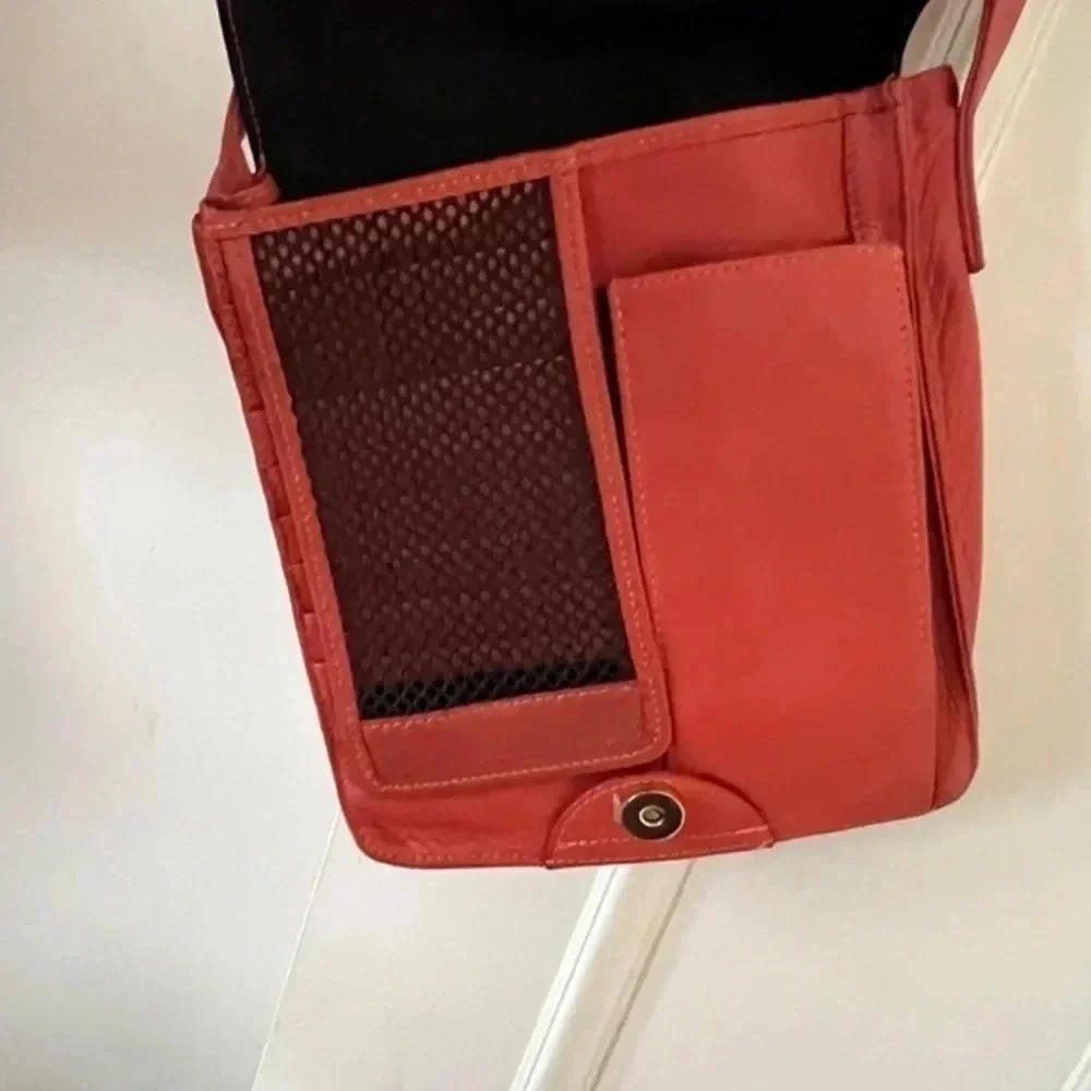 JP Ourse & Cie Leather Crossbody Bag Orange - Picture 2 of 4